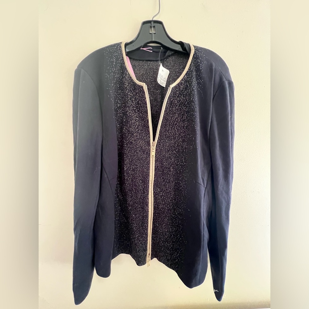 Basler Black light weight cardigan Jacket with Gold Trim